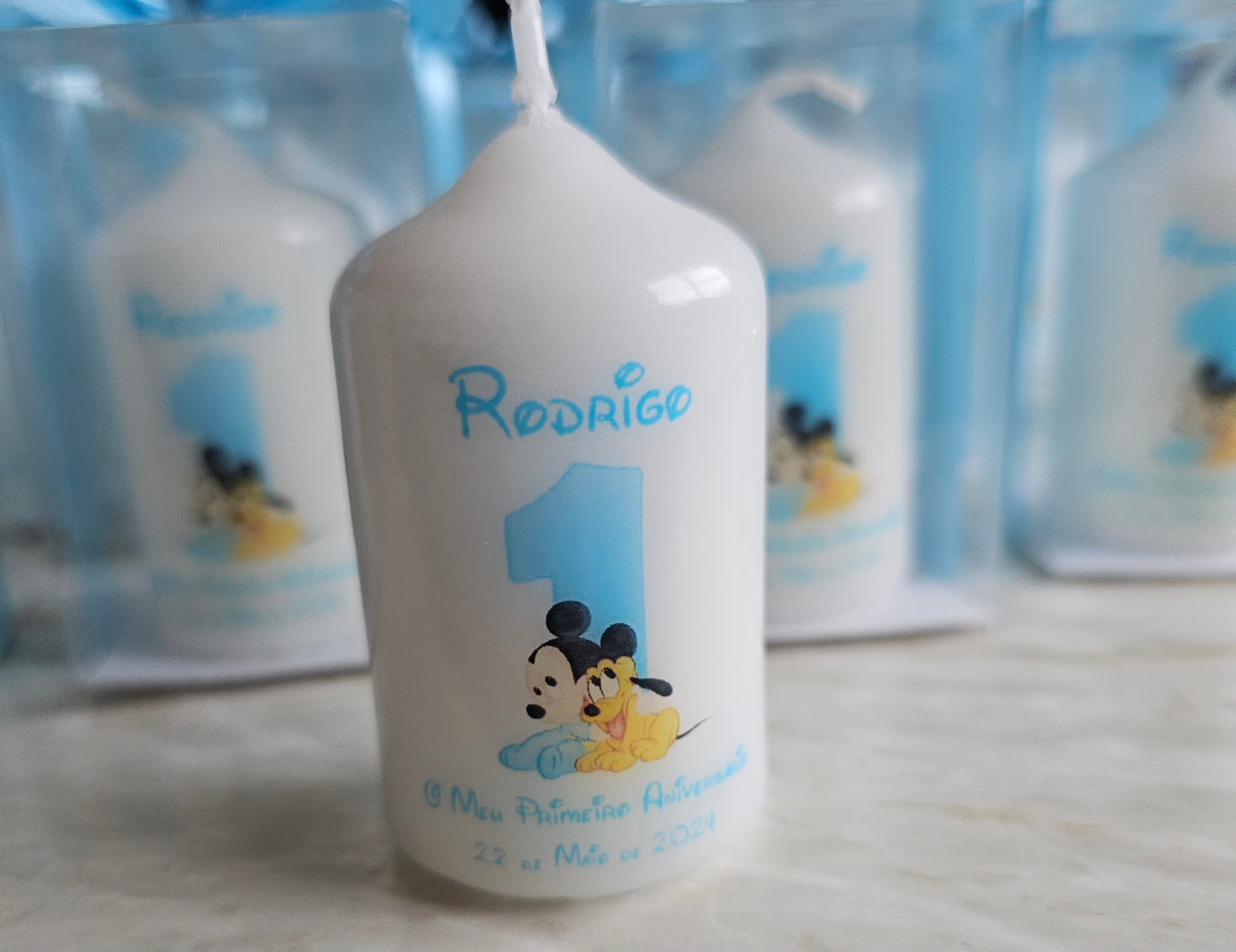 Vela personalizada em caixa