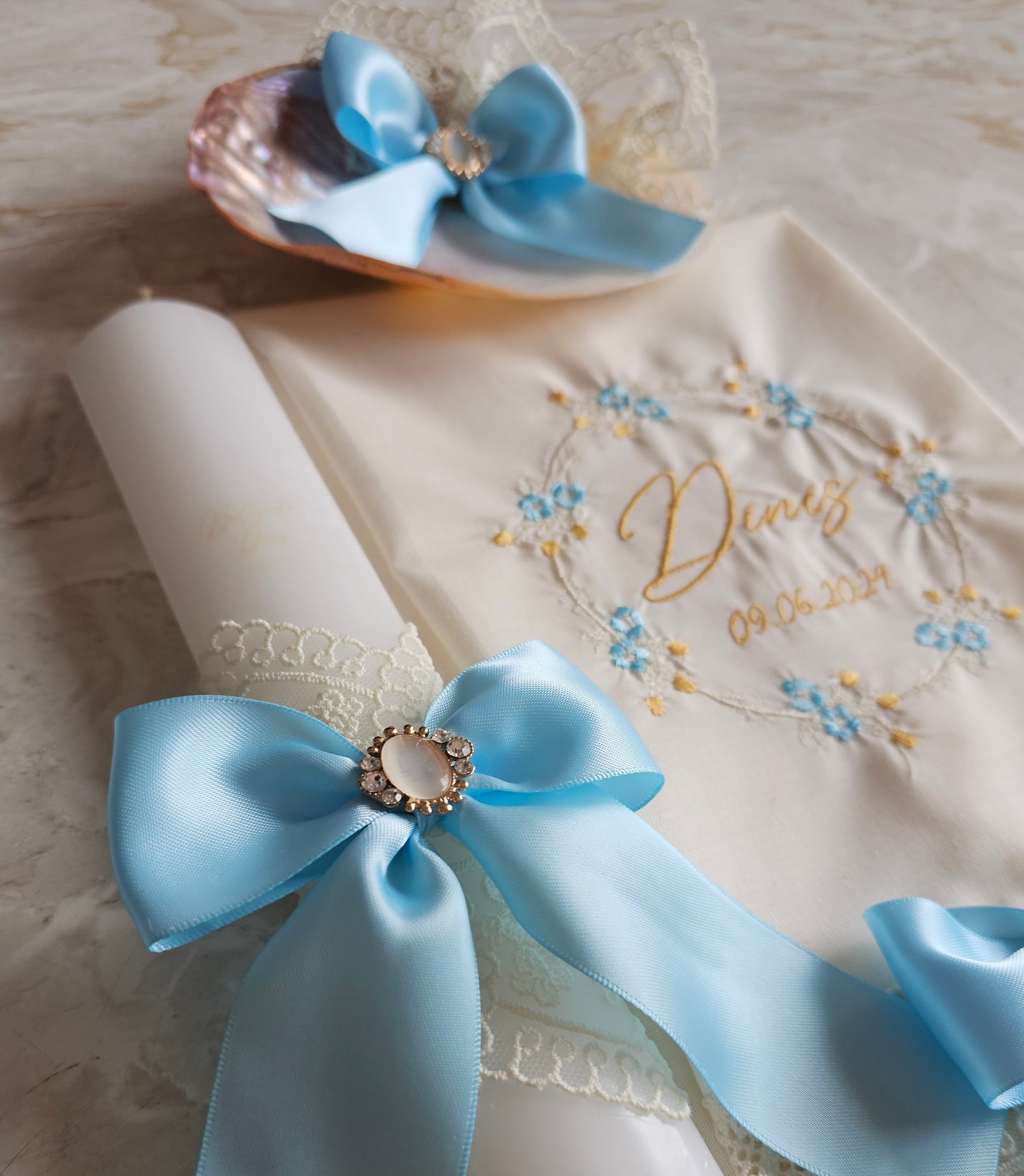 Conjunto de Batismo Floral " Dinis"