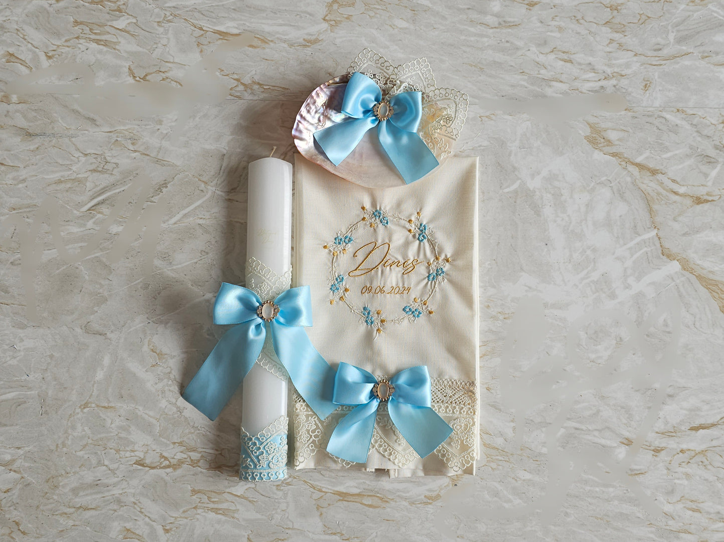 Conjunto de Batismo Floral " Dinis"