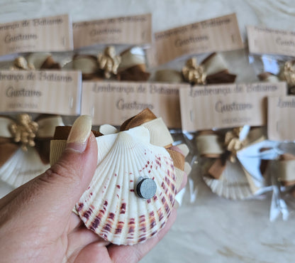 Mini concha íman castanho c/Anjo