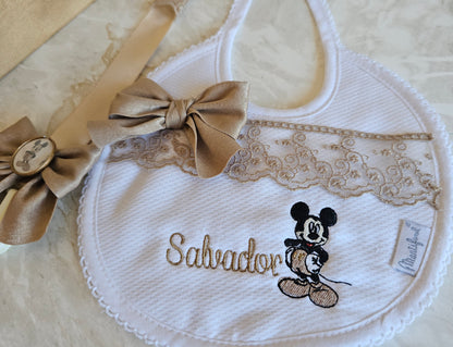 Babete personalizado + prendedor de chupeta