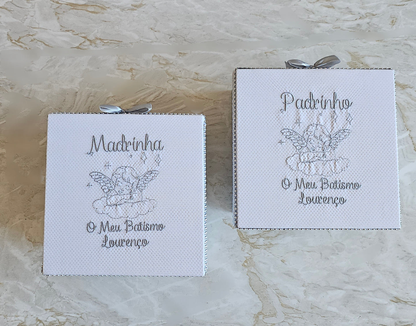 Caixa Padrinhos/Avós bordada "Anjo"