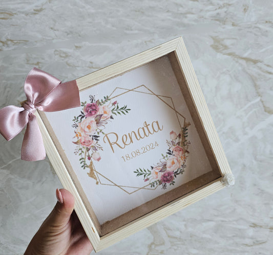 Moldura Mealheiro personalizado "Floral"