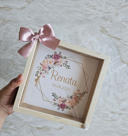 Moldura Mealheiro personalizado "Floral"