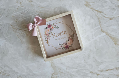 Moldura Mealheiro personalizado "Floral"