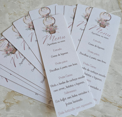 Menus personalizados Balão
