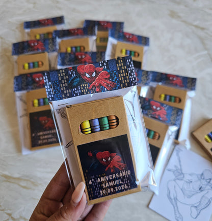 Caixa lápis personalizada + mini livro de colorir