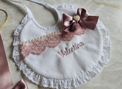 Babete personalizado + prendedor de chupeta