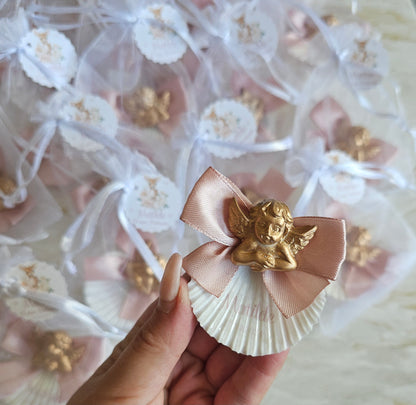 Mini concha íman com anjinho dourado
