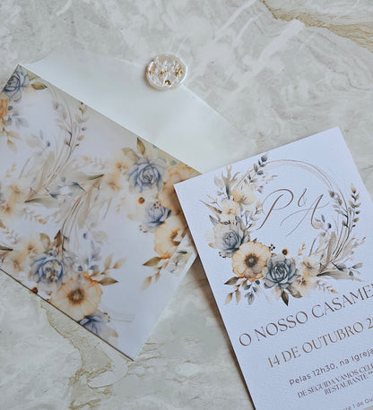 Convite Casamento Flores
