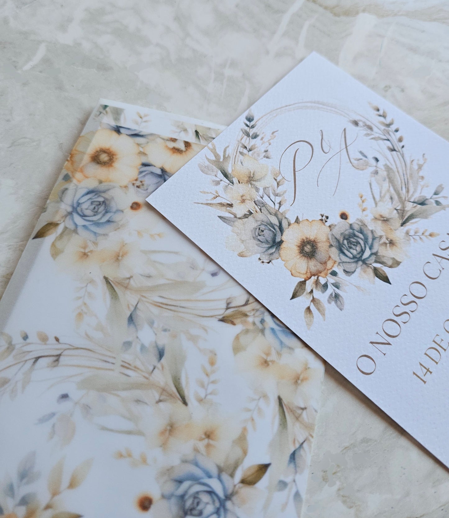 Convite Casamento Flores