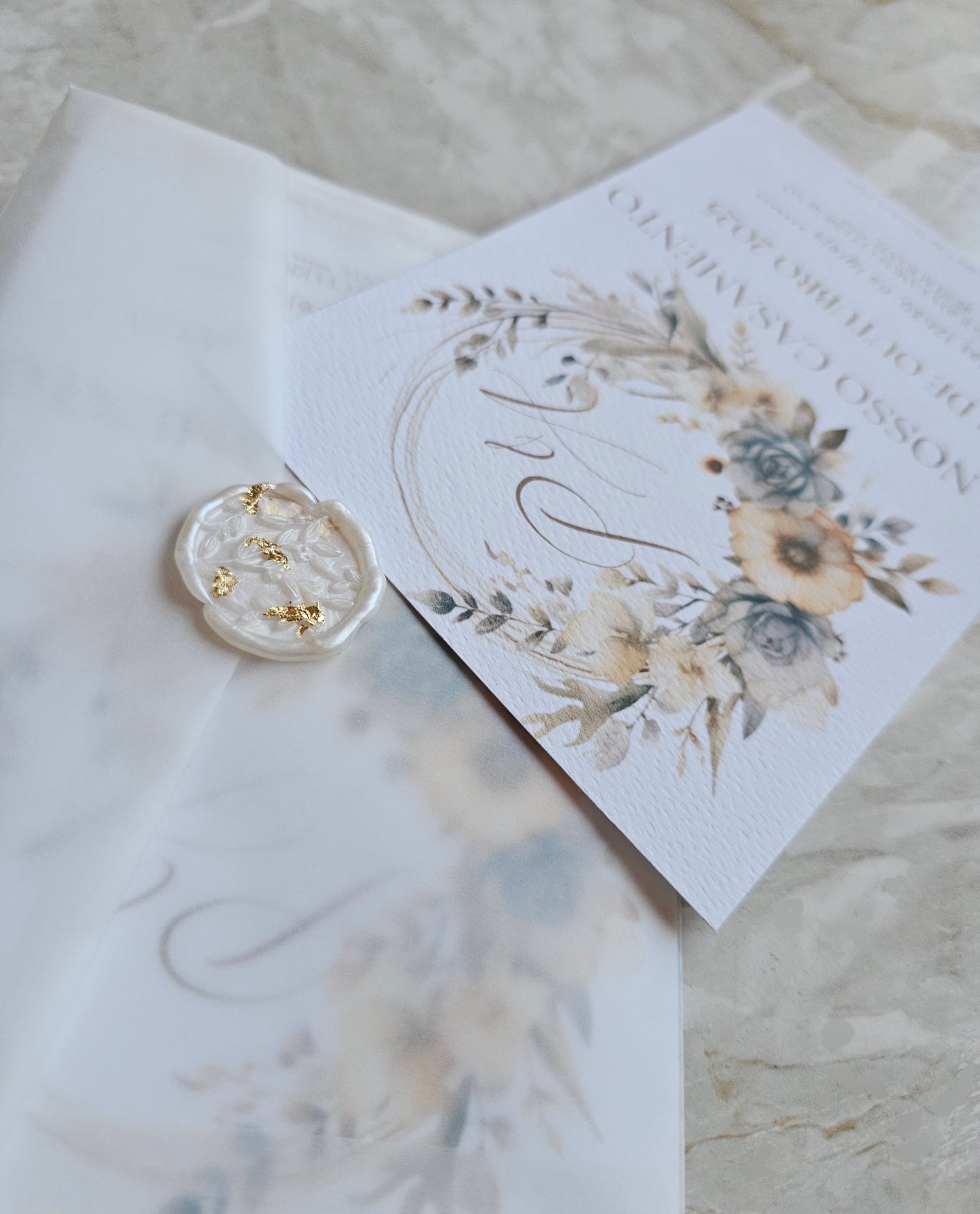 Convite Casamento Flores