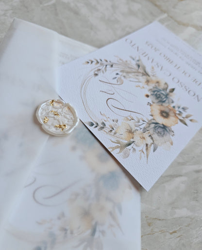 Convite Casamento Flores