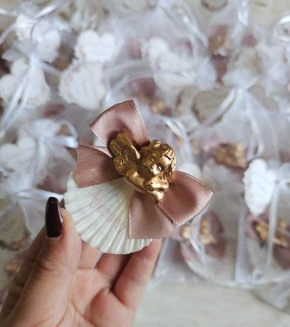 Mini concha íman com anjinho dourado