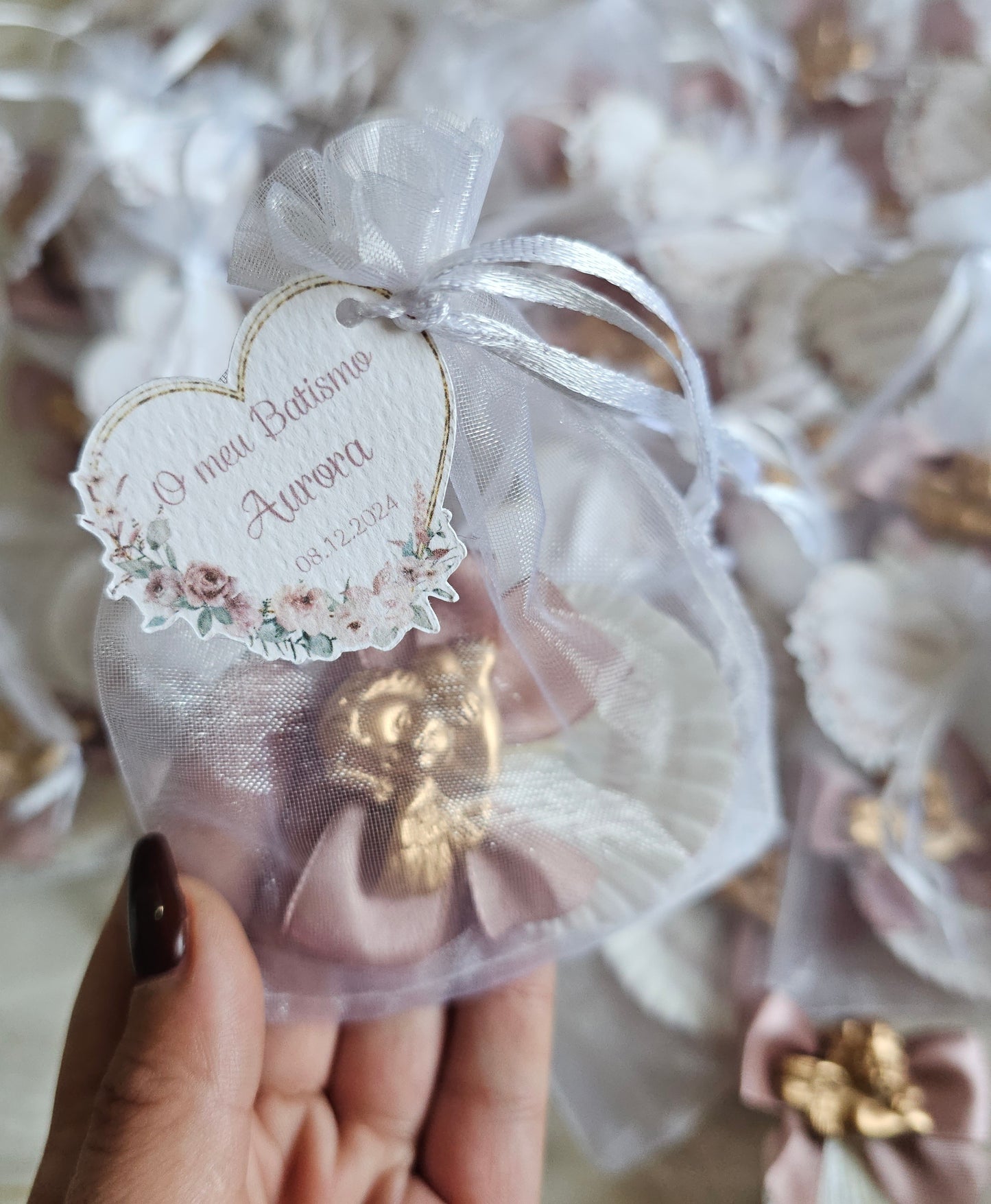 Mini concha íman com anjinho dourado