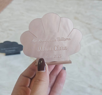 Mini moldura concha madrepérola rosa