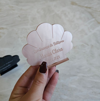 Mini moldura concha madrepérola rosa