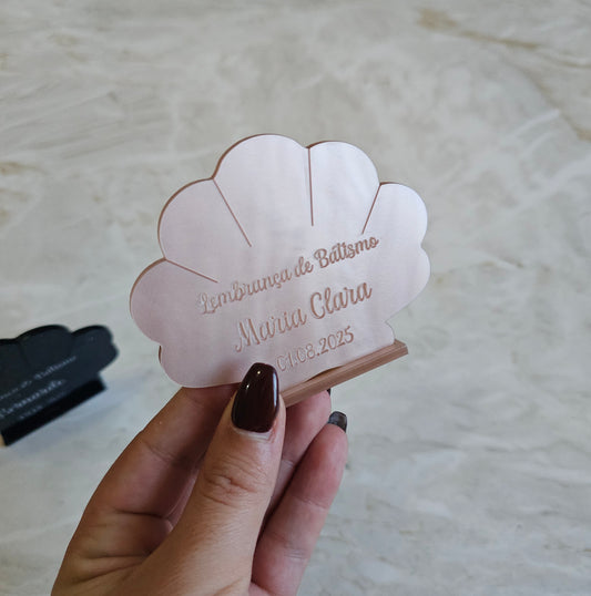 Mini moldura concha madrepérola rosa