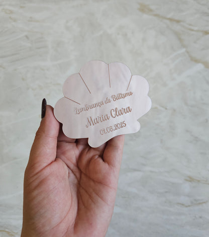Íman acrílico madrepérola rosa concha