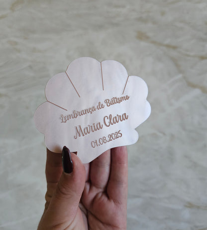 Íman acrílico madrepérola rosa concha