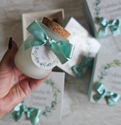 Caixas especiais Padrinhos tons de verde