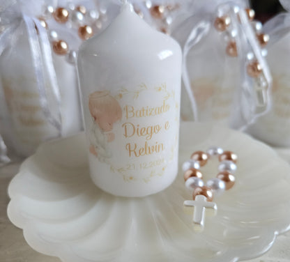 Vela personalizada anjo branco + dezena