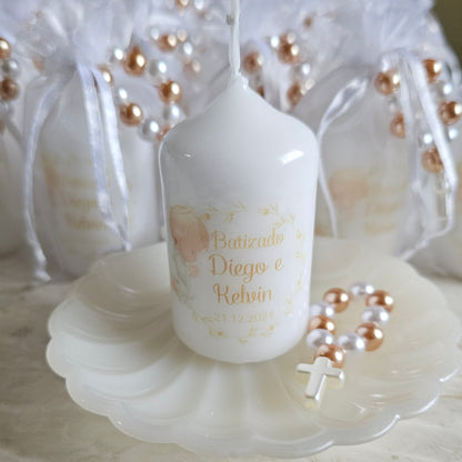 Vela personalizada anjo branco + dezena