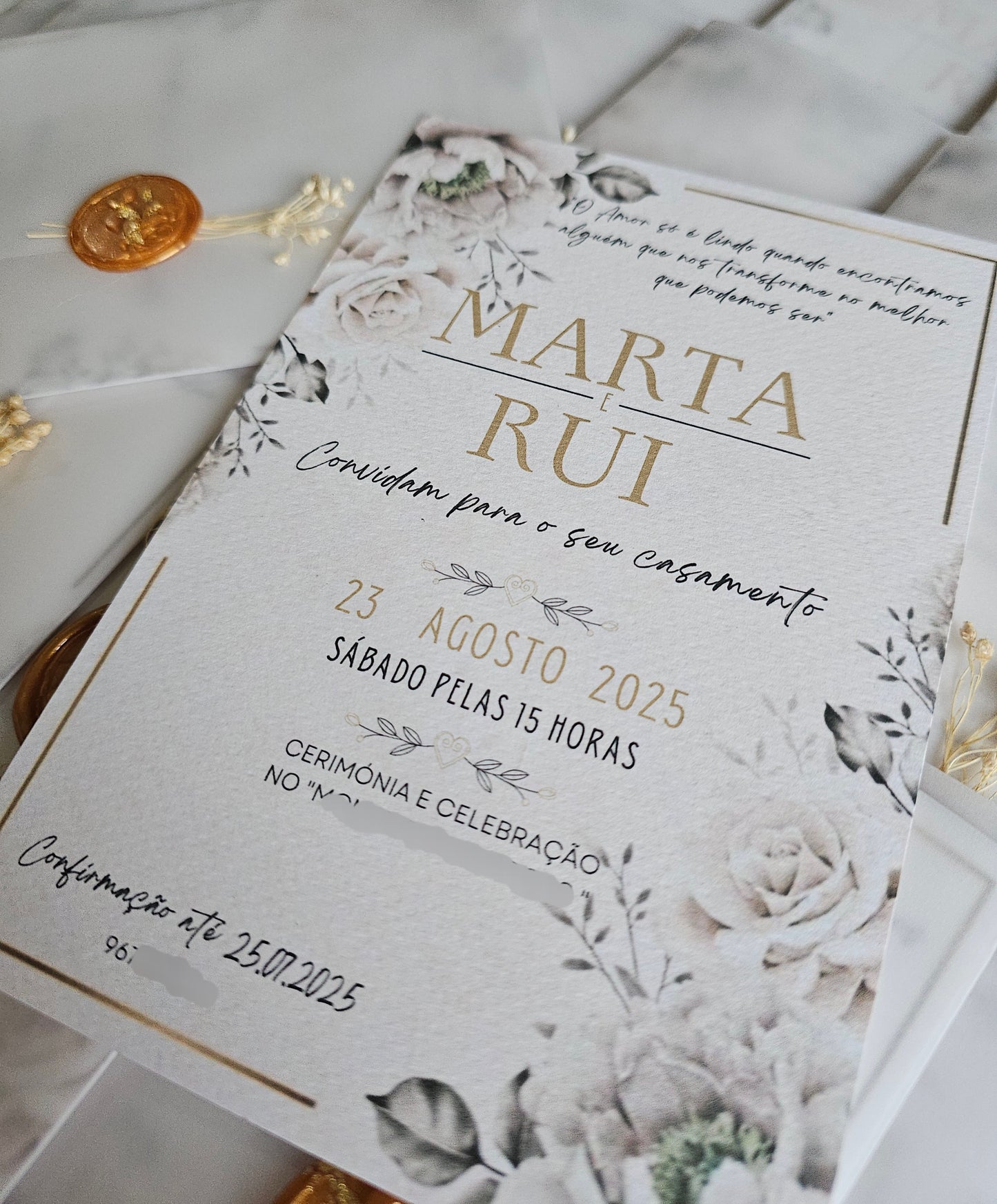 Convite Casamento M&R