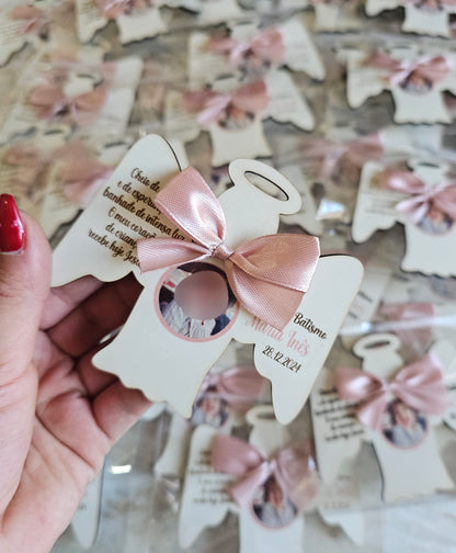 Íman personalizado Anjo c/foto rosa velho