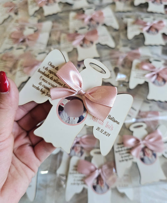 Íman personalizado Anjo c/foto rosa velho