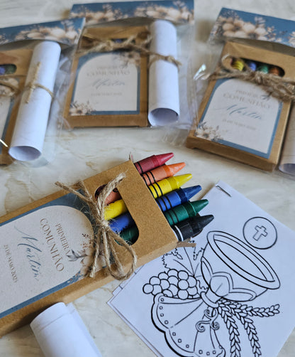 Kit lápis + desenhos para colorir