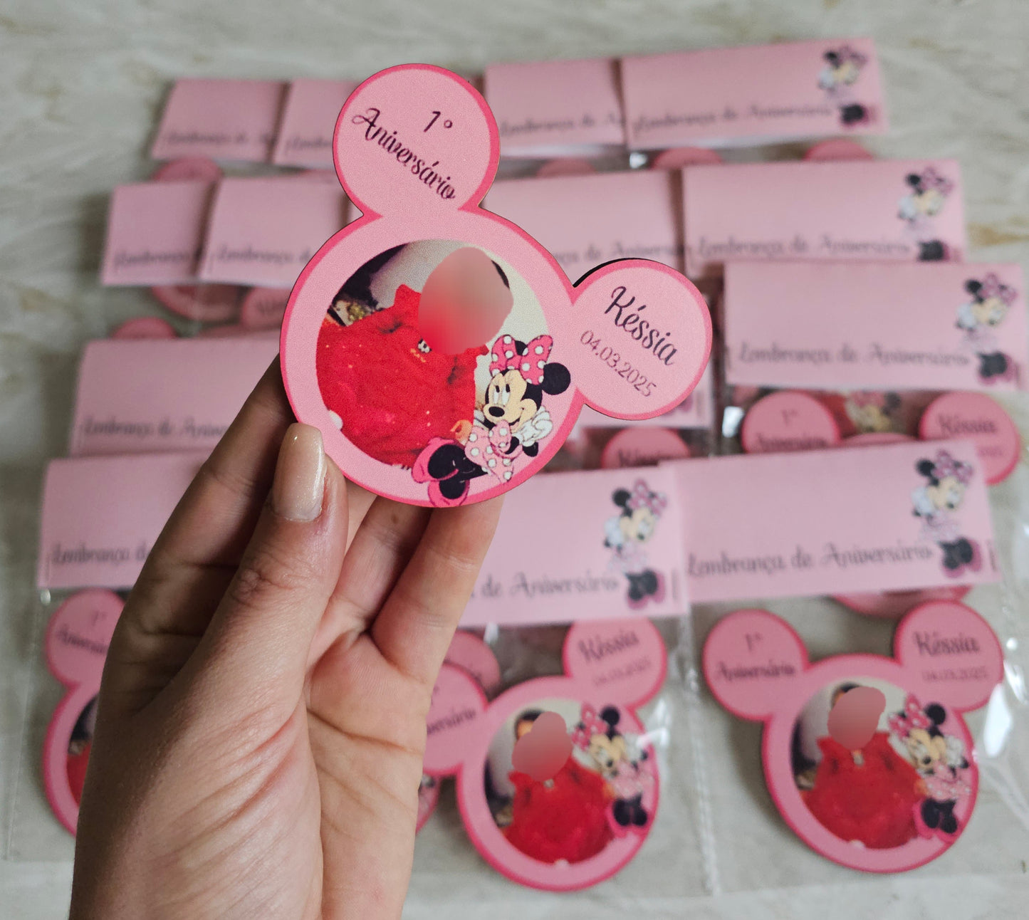 Íman personalizado Minnie rosa