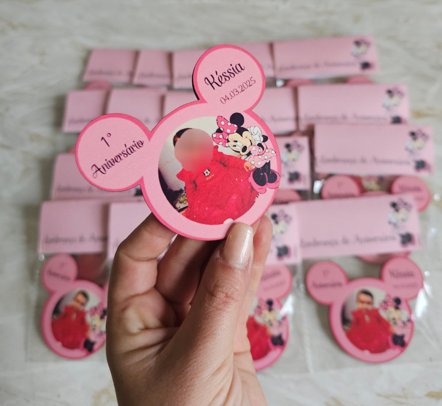 Íman personalizado Minnie rosa