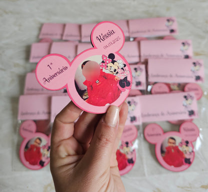 Íman personalizado Minnie rosa