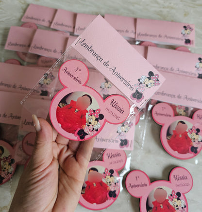 Íman personalizado Minnie rosa