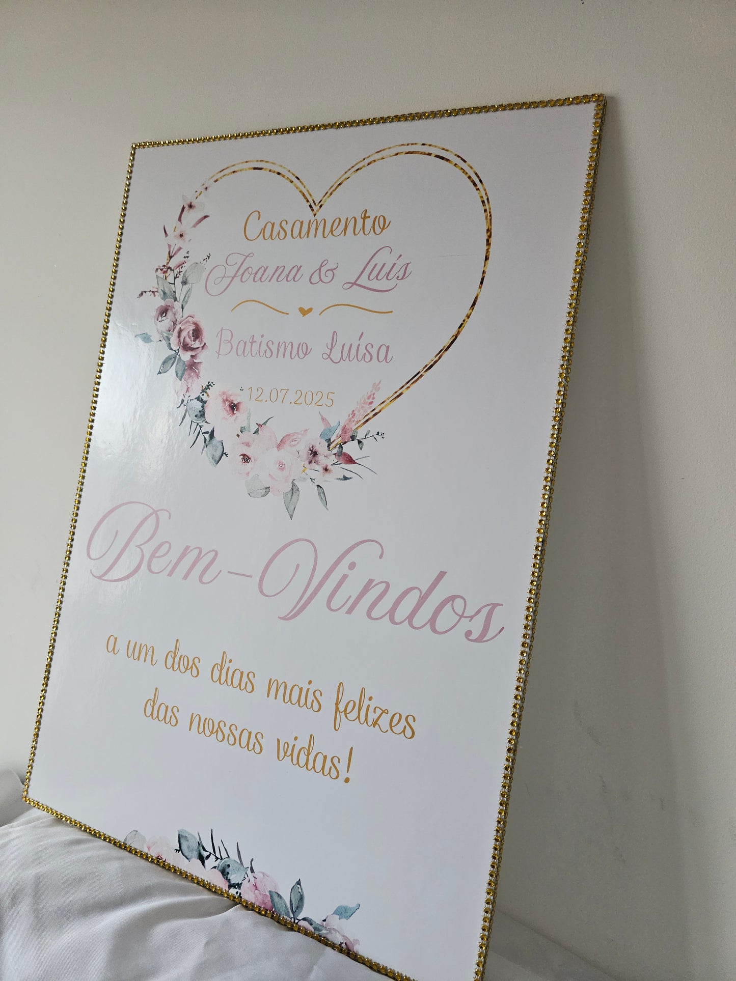 Placa de Boas vindas Casamento & Batizado
