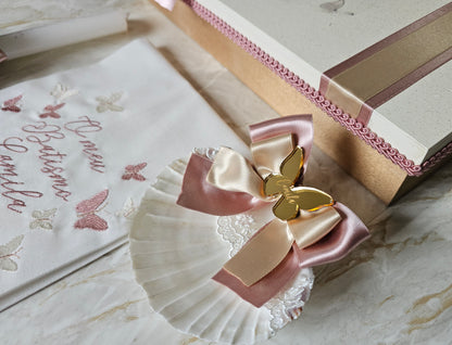 Conjunto de Batismo "Camila" Borboletas