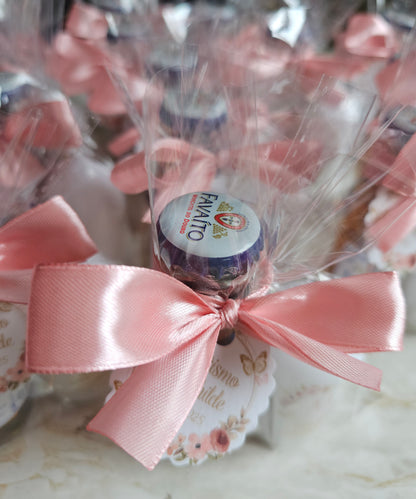Kit Moscatel + vela personalizada floral