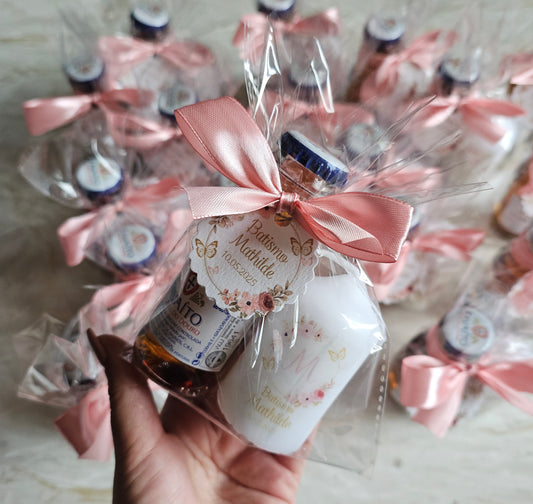 Kit Moscatel + vela personalizada floral