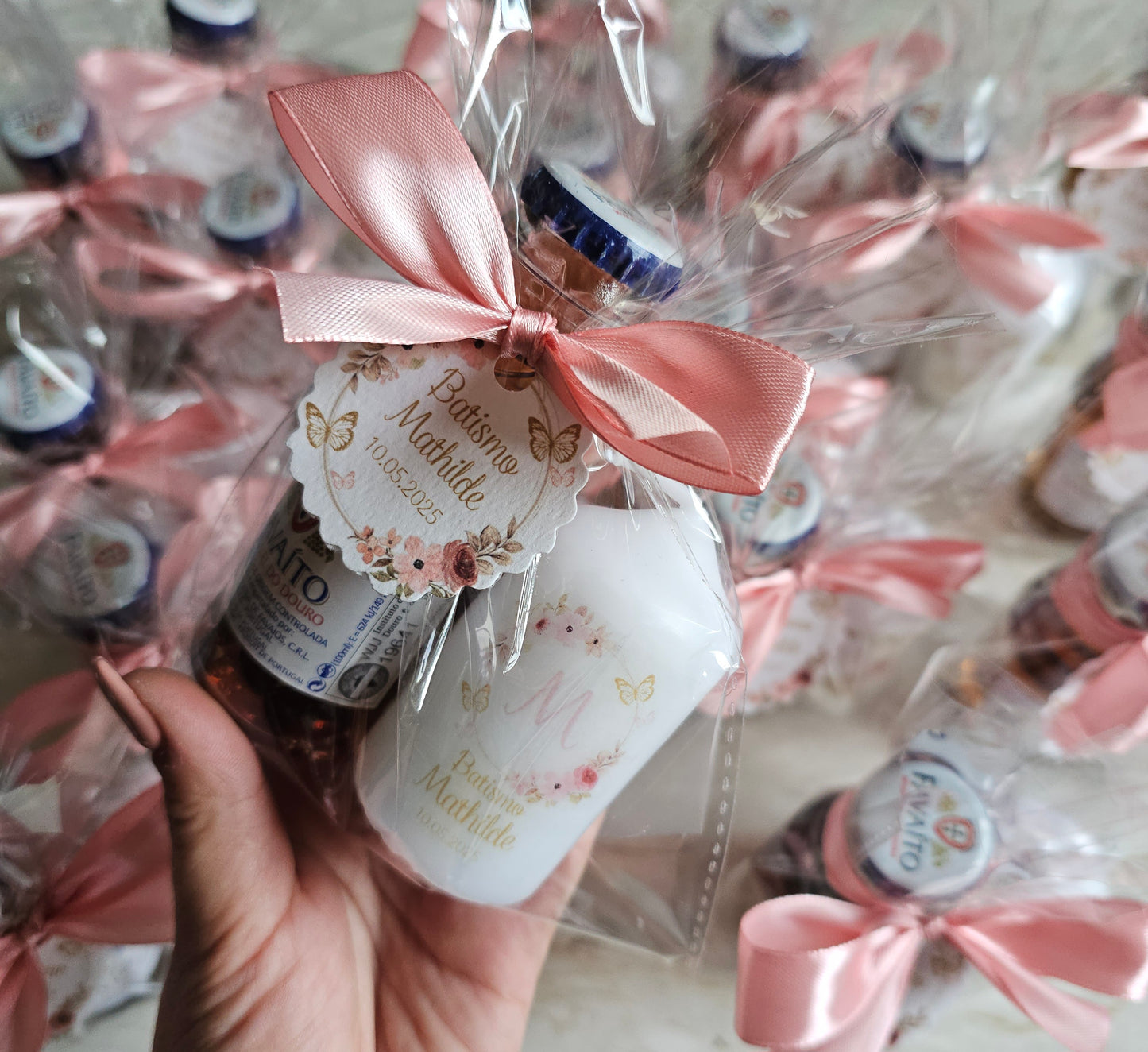 Kit Moscatel + vela personalizada floral