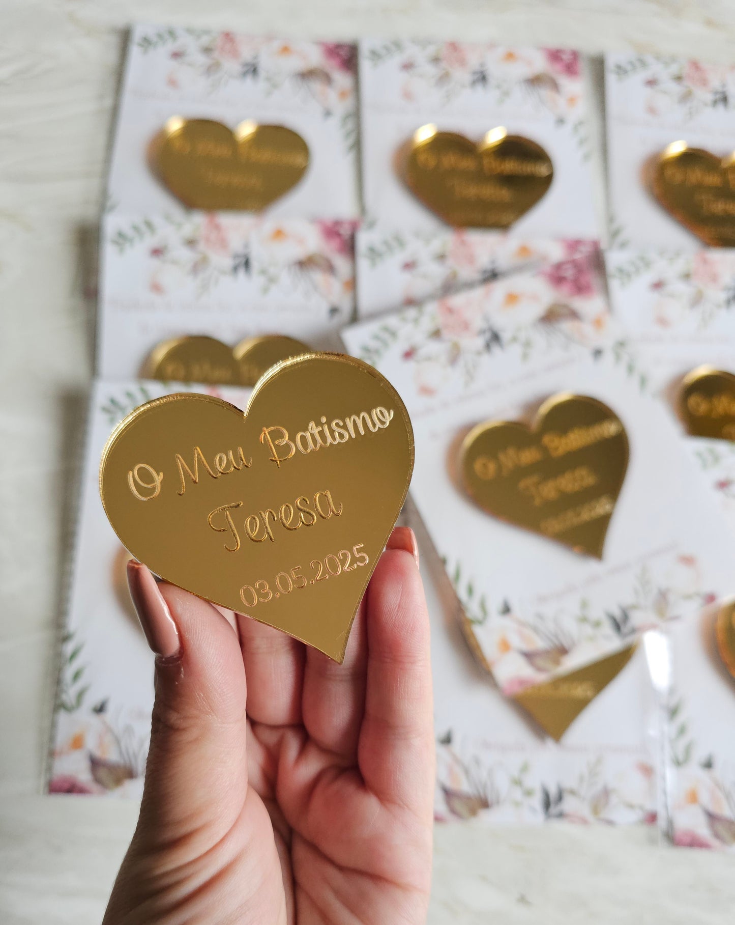 Íman personalizado coração acrílico