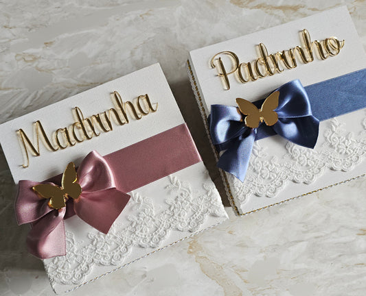 Caixas Padrinhos Borboleta Acrílico