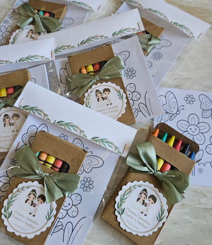 Kit lápis personalizados + desenhos para colorir