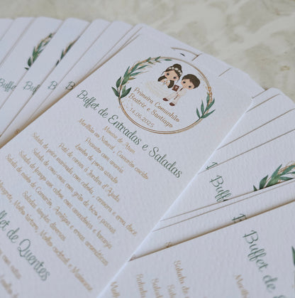 Menus personalizados "Primeira Comunhão "