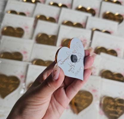 Íman coração acrílico dourado C&H