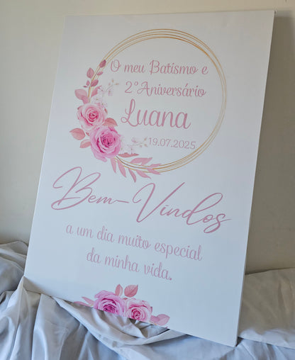 Placard Boas-vindas Floral