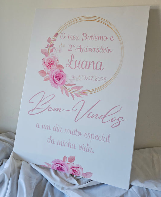 Placard Boas-vindas Floral