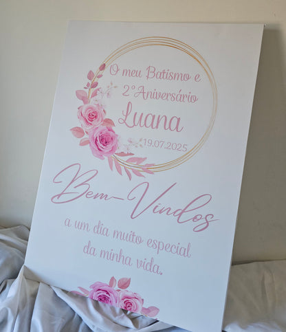Placard Boas-vindas Floral