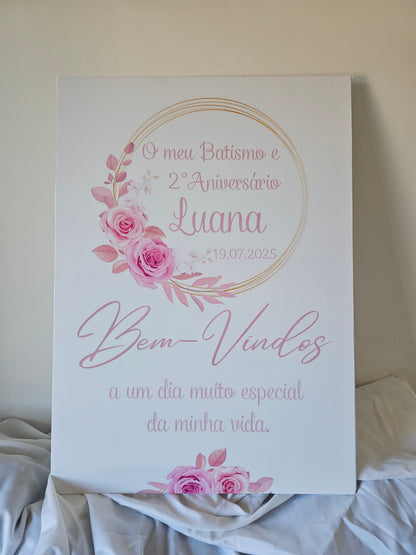Placard Boas-vindas Floral