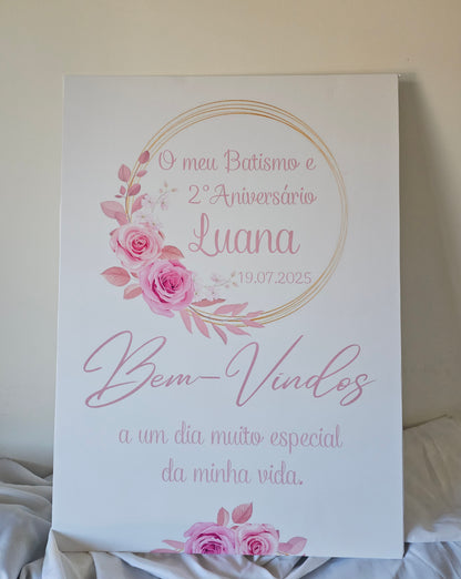 Placard Boas-vindas Floral